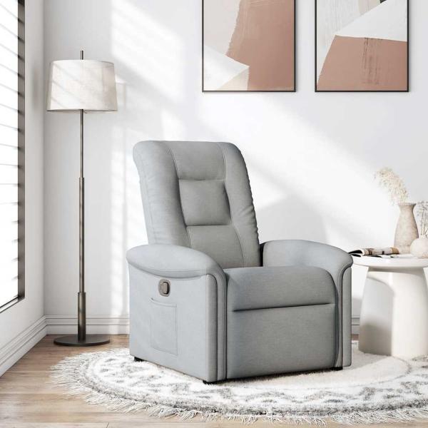ARDEBO.de - Relaxsessel Hellgrau Stoff