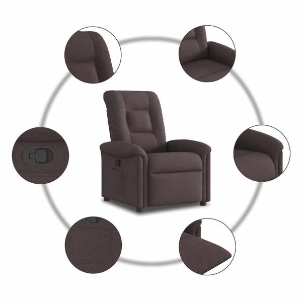 Relaxsessel Dunkelbraun Stoff