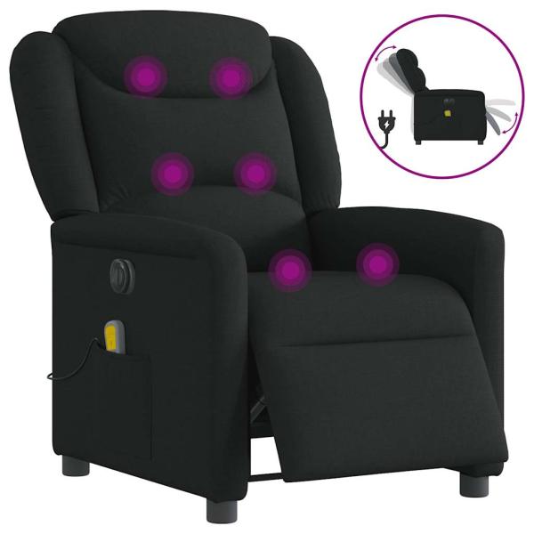 ARDEBO.de - Massagesessel Elektrisch Schwarz Stoff