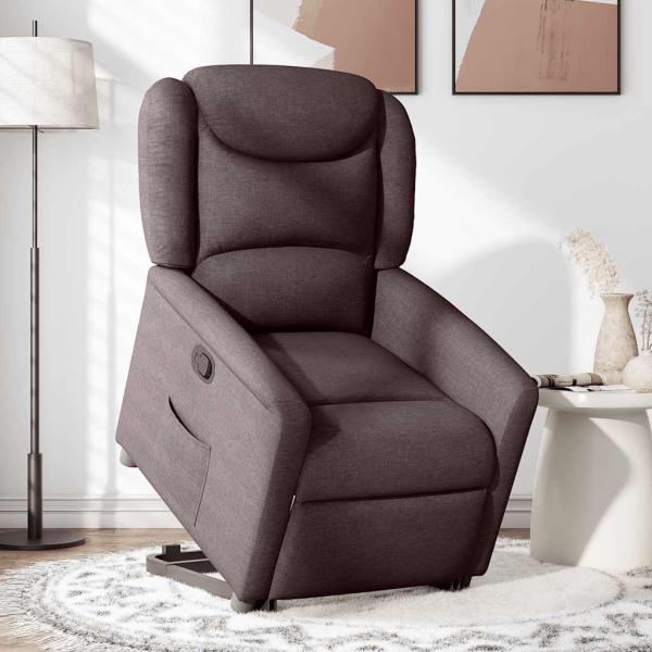 ARDEBO.de - Relaxsessel mit Aufstehhilfe Dunkelbraun Stoff