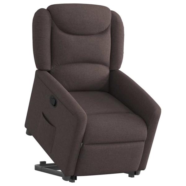 Relaxsessel mit Aufstehhilfe Dunkelbraun Stoff