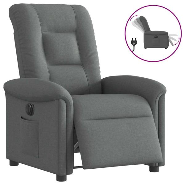 ARDEBO.de - Relaxsessel Elektrisch Dunkelgrau Stoff