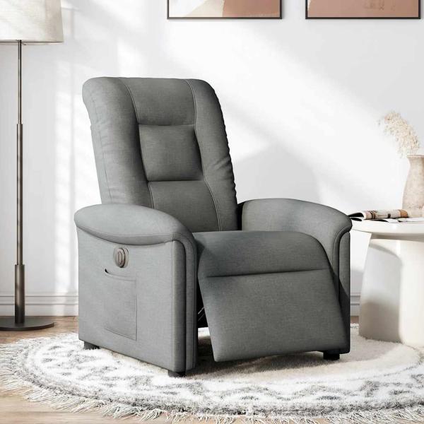 Relaxsessel Elektrisch Dunkelgrau Stoff