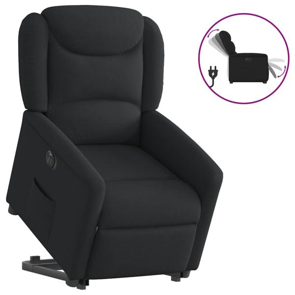 ARDEBO.de - Relaxsessel mit Aufstehhilfe Elektrisch Schwarz Stoff