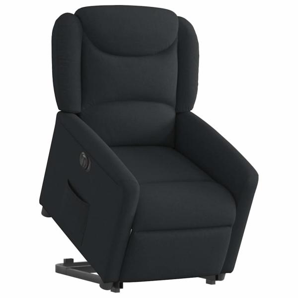 Relaxsessel mit Aufstehhilfe Elektrisch Schwarz Stoff