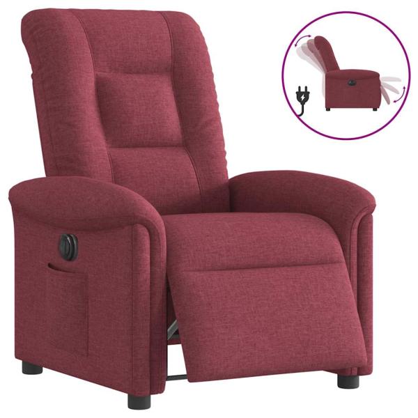 ARDEBO.de - Relaxsessel Elektrisch Weinrot Stoff