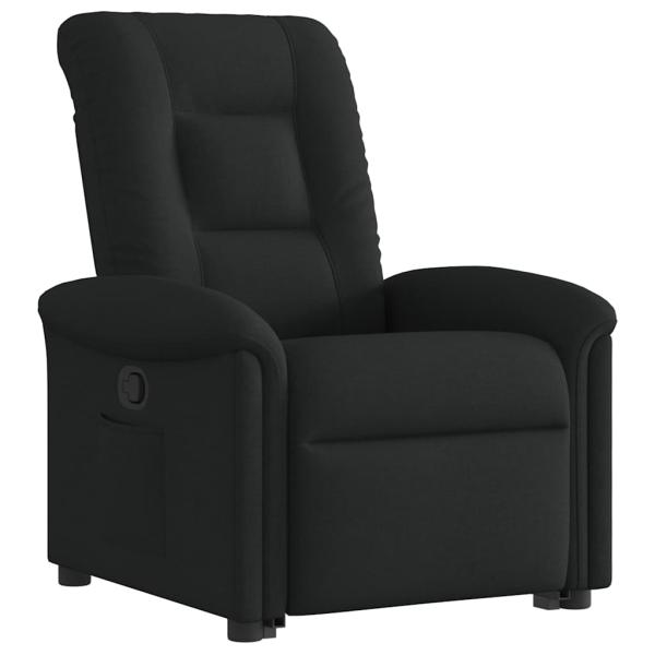 Relaxsessel mit Aufstehhilfe Schwarz Stoff