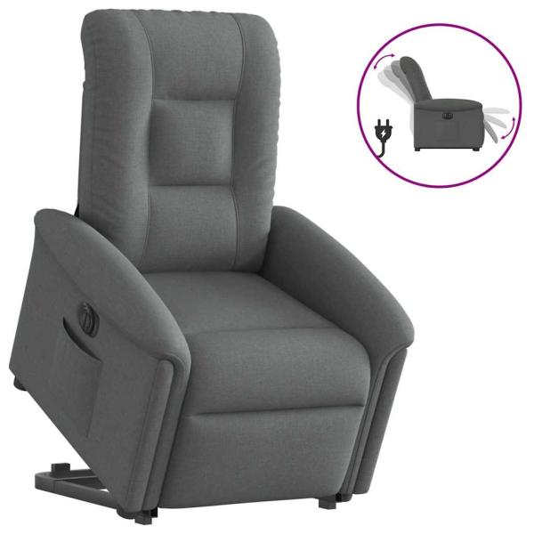 ARDEBO.de - Relaxsessel mit Aufstehhilfe Elektrisch Dunkelgrau Stoff