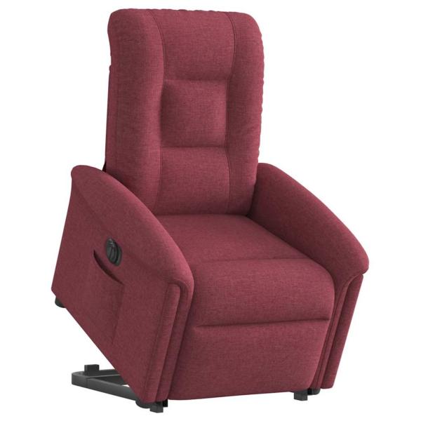 Relaxsessel mit Aufstehhilfe Elektrisch Weinrot Stoff