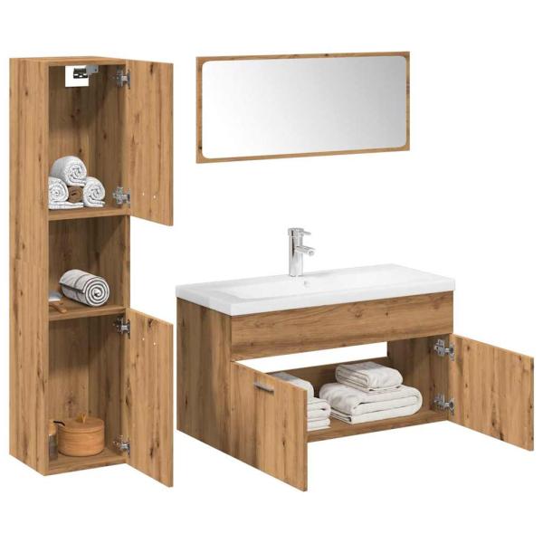 ARDEBO.de - 5-tlg. Badmöbel-Set Artisan-Eiche Holzwerkstoff