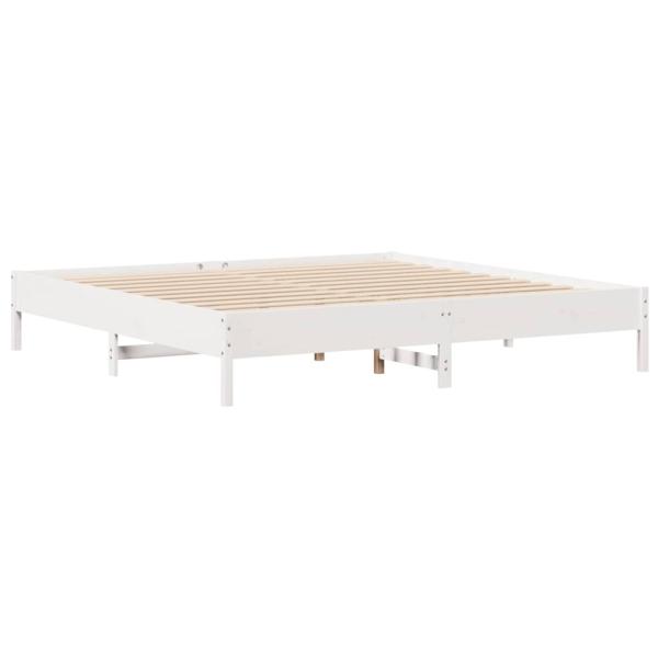 Massivholzbett ohne Matratze Weiß 180x200 cm Kiefernholz