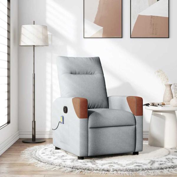 ARDEBO.de - Massagesessel Hellgrau Stoff