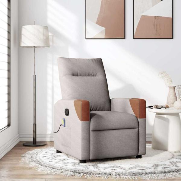 ARDEBO.de - Massagesessel Taupe Stoff