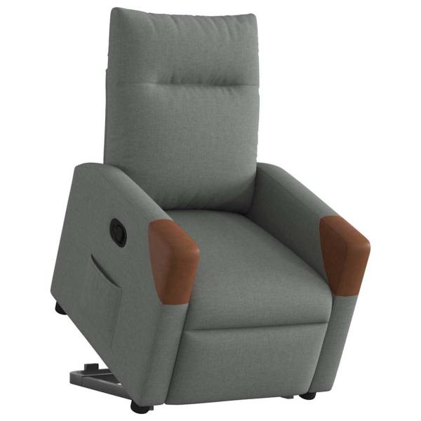 Relaxsessel mit Aufstehhilfe Dunkelgrau Stoff