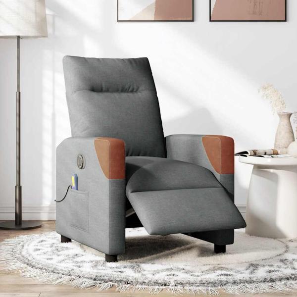 ARDEBO.de - Massagesessel Elektrisch Dunkelgrau Stoff