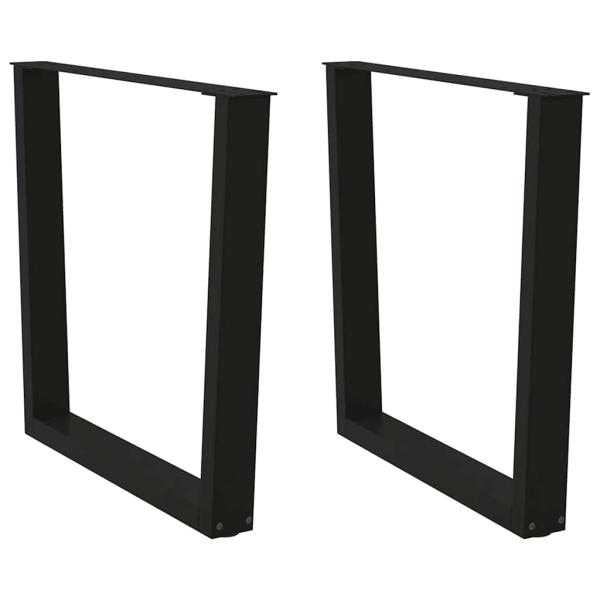 ARDEBO.de - Esstisch Beine V-Form 2 Stück Schwarz 90x(72-73,3) cm Stahl