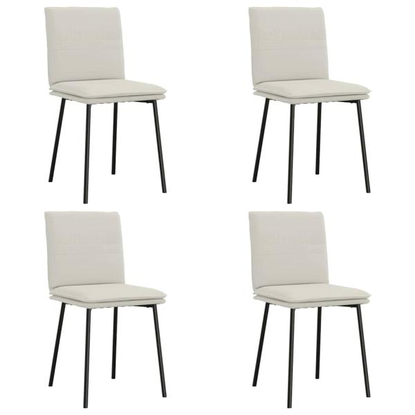 Esszimmerstühle 4 Stk. Creme Samt