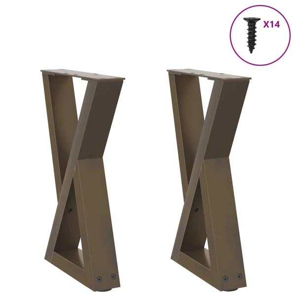 ARDEBO.de - Couchtischbeine 2 Stk. Naturstahl 28x(42-43,3) cm Stahl