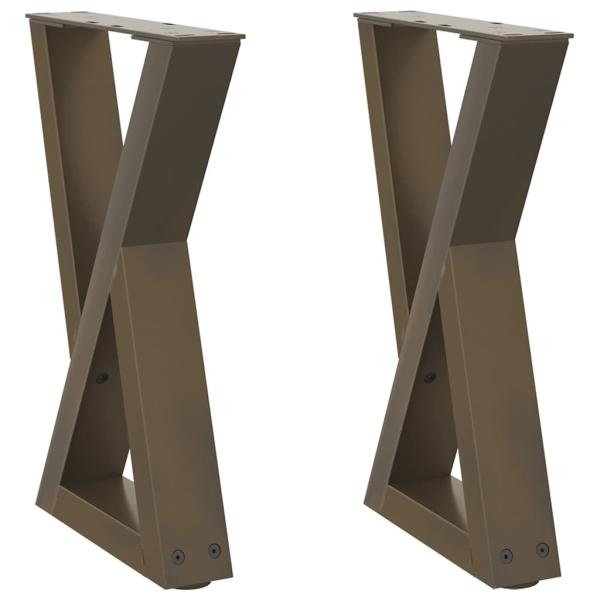 Couchtischbeine 2 Stk. Naturstahl 28x(42-43,3) cm Stahl