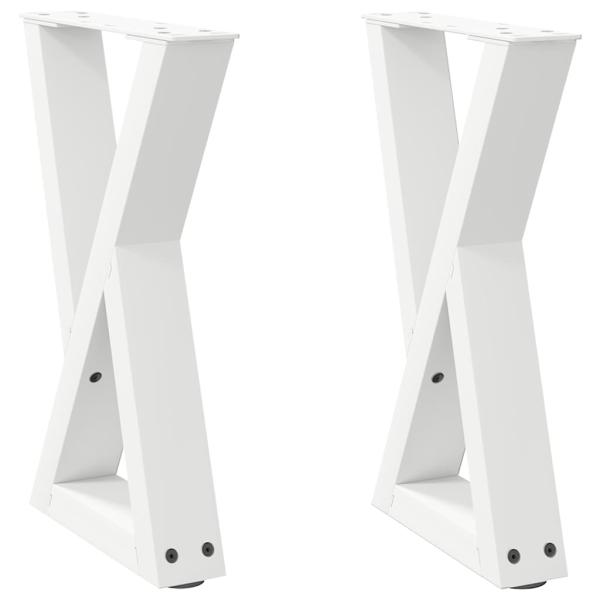 Couchtischbeine 2 Stk. Weiß 38x(42-43,3) cm Stahl
