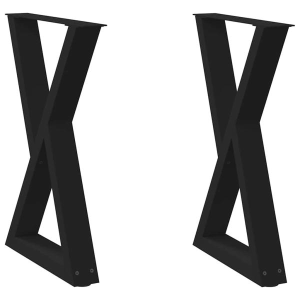 Esstisch Beine 2 Stk. Schwarz 60x(72-73,3) cm Stahl