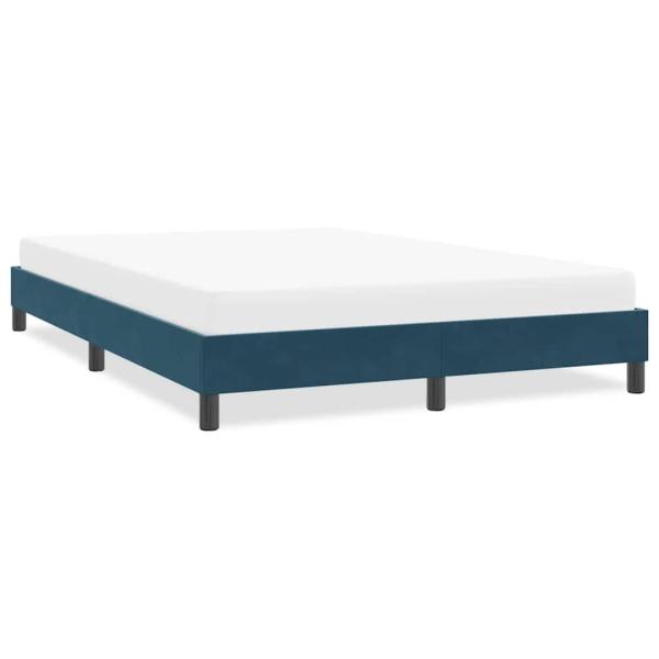 ARDEBO.de - Bettgestell ohne Matratze Dunkelblau 140x210 cm Samt