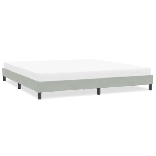 ARDEBO.de - Bettgestell ohne Matratze Hellgrau 200x210 cm Samt