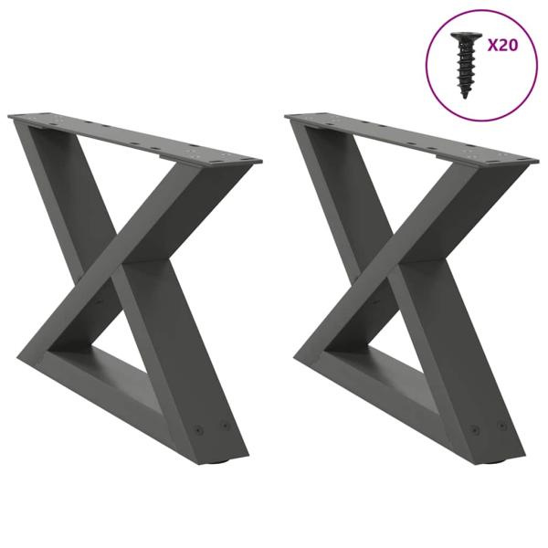 ARDEBO.de - Couchtischbeine 2 Stk. Anthrazit 60x(30-31,3) cm Stahl