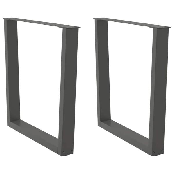 ARDEBO.de - Esstisch Beine V-Form 2 Stück Anthrazit 80x(72-73,3) cm Stahl