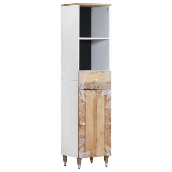 ARDEBO.de - Badschrank 38x33,5x160 cm Massivholz Mango