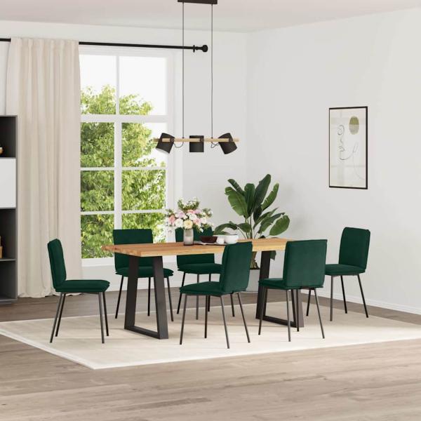 ARDEBO.de - Esszimmerstühle 6 Stk. Dunkelgrün Samt