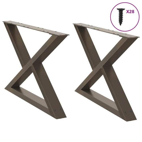 ARDEBO.de - Couchtischbeine 2 Stk. Naturstahl 70x(42-43,3) cm Stahl