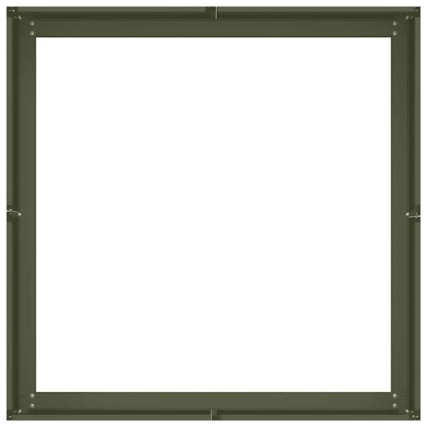 Pflanzkübel Olivgrün 80x80x30 cm Stahl
