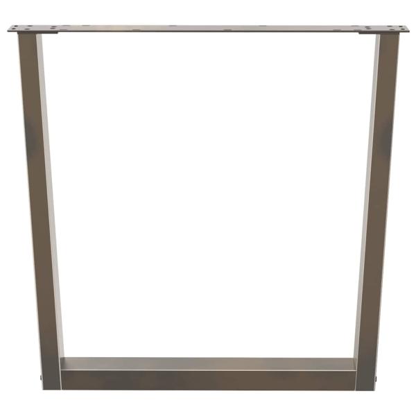 Esstischbeine V-Form 3 Stück Naturstahl 80x(72-73,3) cm Stahl