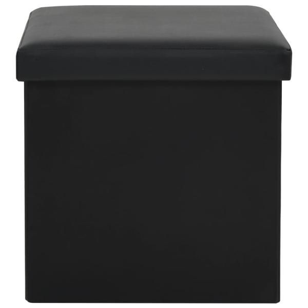 Hocker mit Stauraum 2 Stk. Schwarz Kunstleder