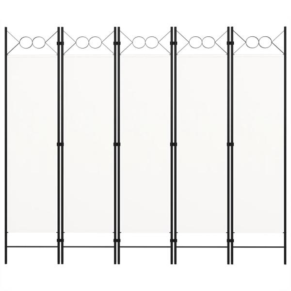 5-tlg. Raumteiler Weiß 200x180 cm