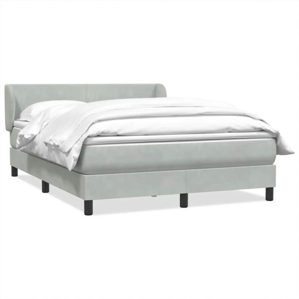 ARDEBO.de - Boxspringbett mit Matratze Hellgrau 160x210 cm Samt