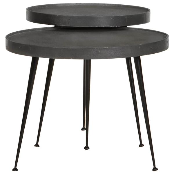 Couchtisch 2 Stk. Schwarz Holzwerkstoff