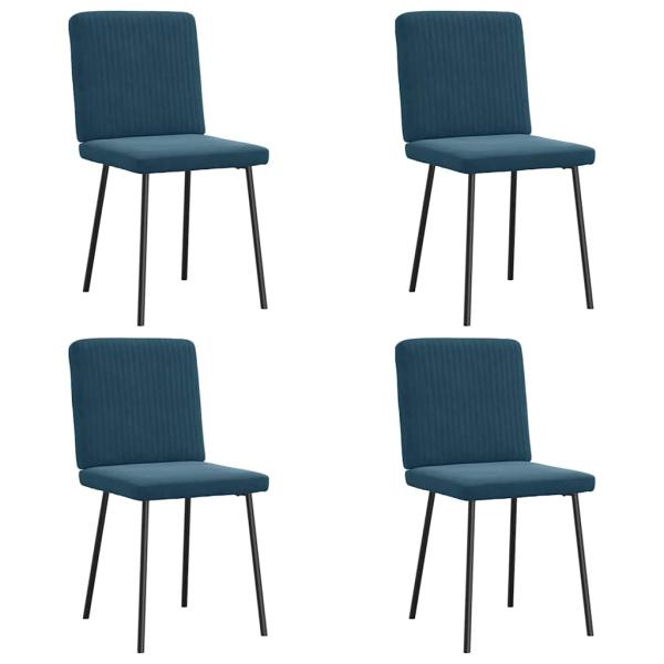 ARDEBO.de - Esszimmerstühle 4 Stk. Blau Samt