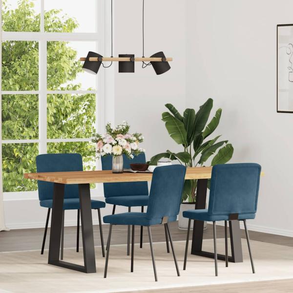 Esszimmerstühle 4 Stk. Blau Samt