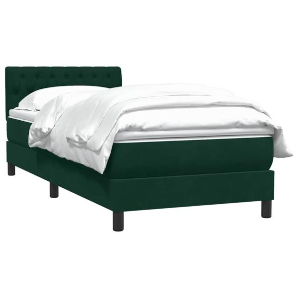 Boxspringbett mit Matratze Dunkelgrün 80x220 cm Samt
