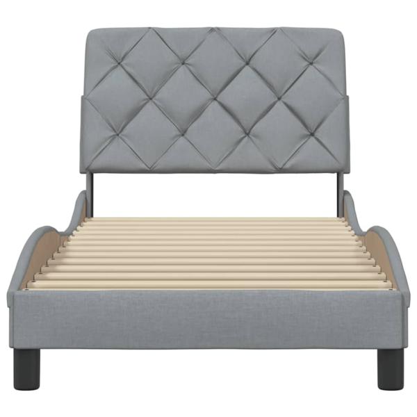 Bettgestell ohne Matratze Hellgrau 90x190 cm Stoff