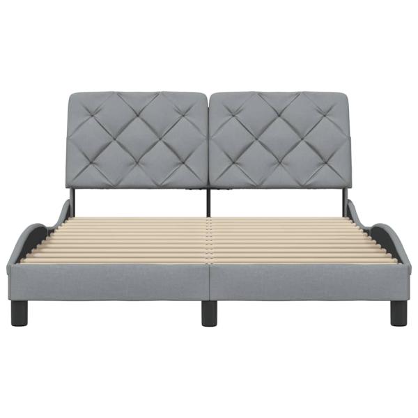Bettgestell ohne Matratze Hellgrau 120x200 cm Stoff
