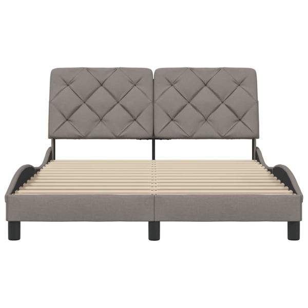 Bettgestell ohne Matratze Taupe 120x200 cm Stoff