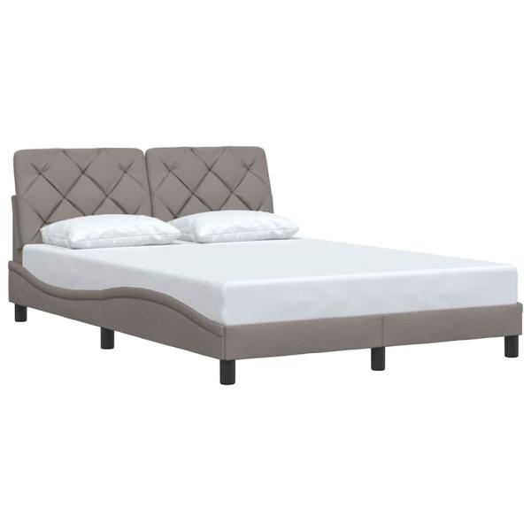 Bettgestell ohne Matratze Taupe 140x190 cm Stoff