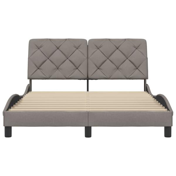 Bettgestell ohne Matratze Taupe 140x190 cm Stoff