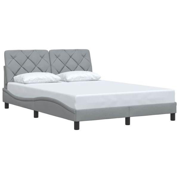 Bettgestell ohne Matratze Hellgrau 140x200 cm Stoff