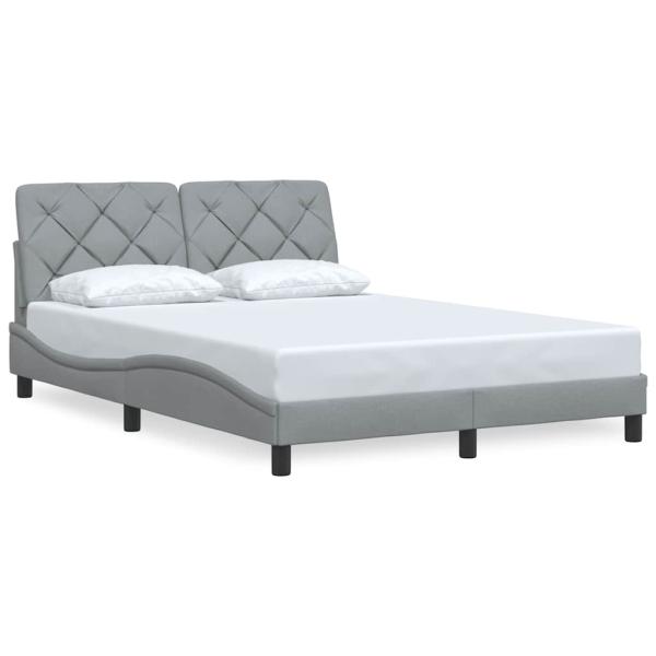 Bettgestell ohne Matratze Hellgrau 140x200 cm Stoff