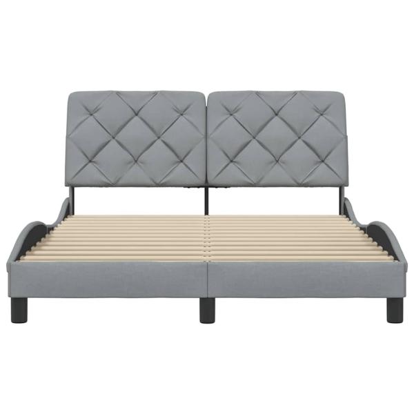 Bettgestell ohne Matratze Hellgrau 140x200 cm Stoff