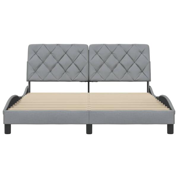 Bettgestell ohne Matratze Hellgrau 160x200 cm Stoff